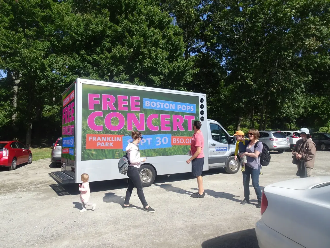 Mobile LED billboard truck running a campaign